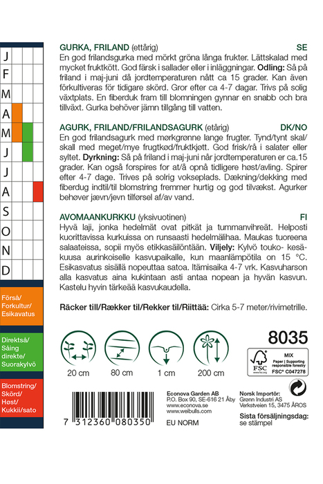 Agurk, friland 'Kinesisk Slange'